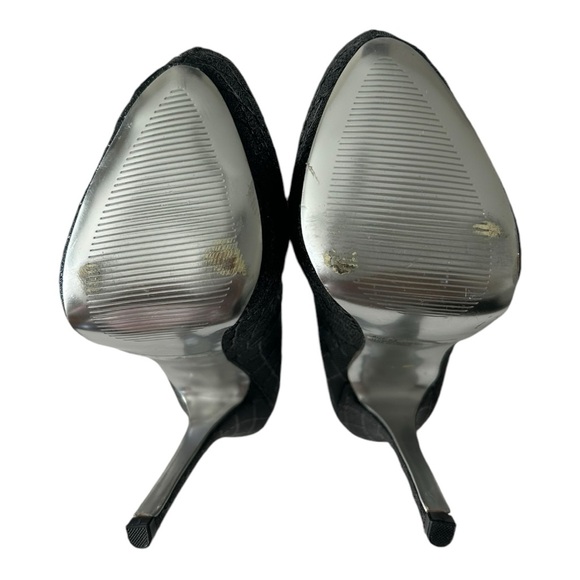 Qupid Glitter Black Pointed Toe Heels Pumps - Size 6.5 - Picture 7 of 7